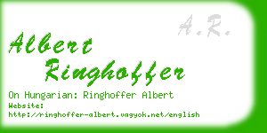 albert ringhoffer business card